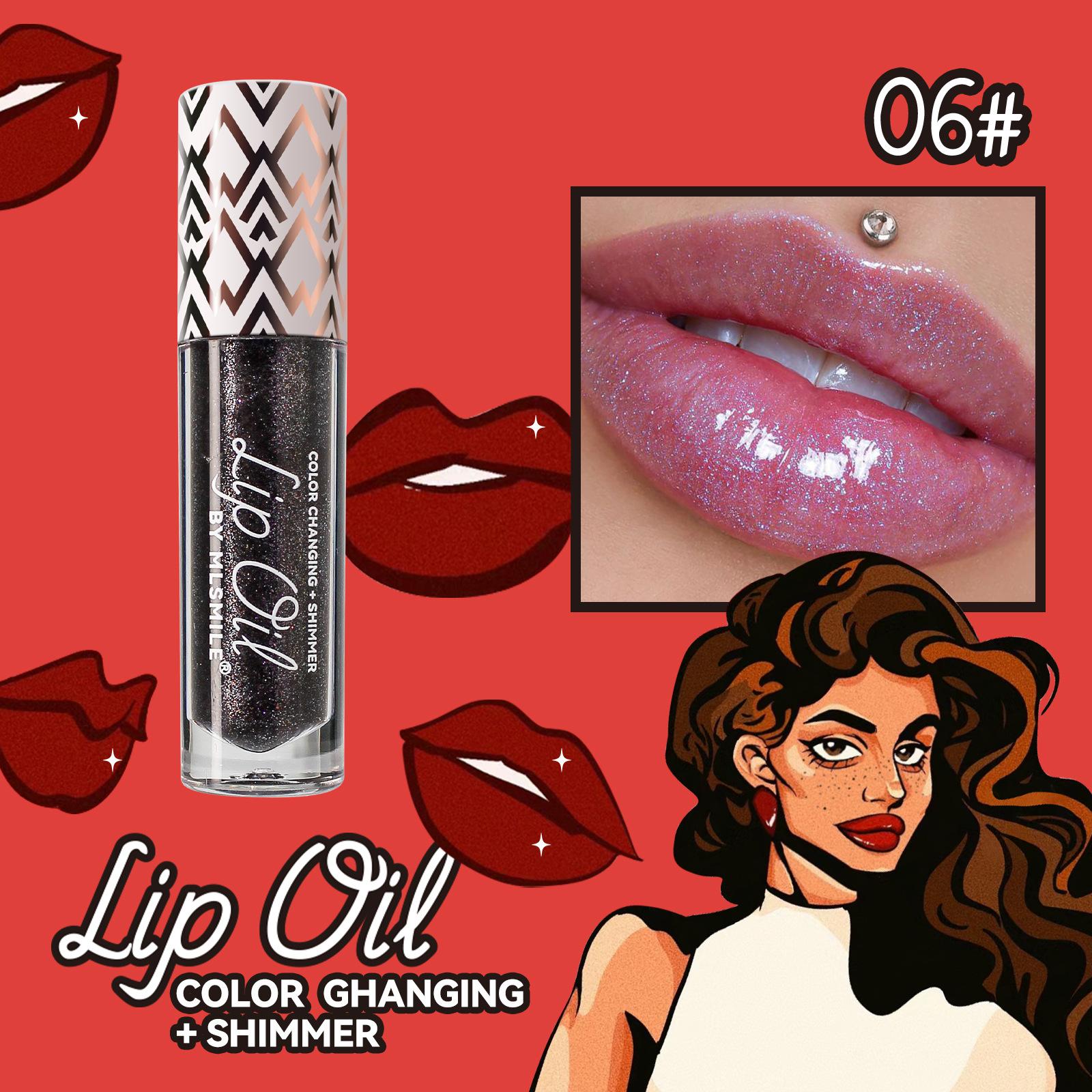 

Перламутровое теплое масло для губ увлажняющее увлажняющее масло для губ День святого Валентина Мелкие блестки меняющие цвет блески для губ 5ml