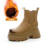 Thick-soled inner height-increasing Martin boots for women's autumn and winter new casual fashion British style one-pedal versatile chimney for women