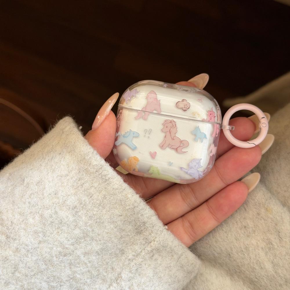 Ins Cute Graffiti Color Pony Airpods4 Protective Case Airpod3 Suitable for Apple Pro Earphone Case Second Generation Wireless Bluetooth 1 Third