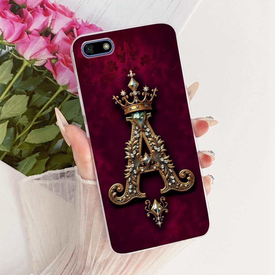 For Huawei Y5 Prime 2018 Case DRA-LX2 Initial Letter Printing Soft Silicone TPU Funda for HuaweiY5 Y 5 Lite 2018 Back Cover