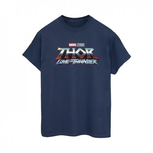 Marvel Womens/Ladies Thor Love And Thunder Logo Cotton Boyfriend T-Shirt