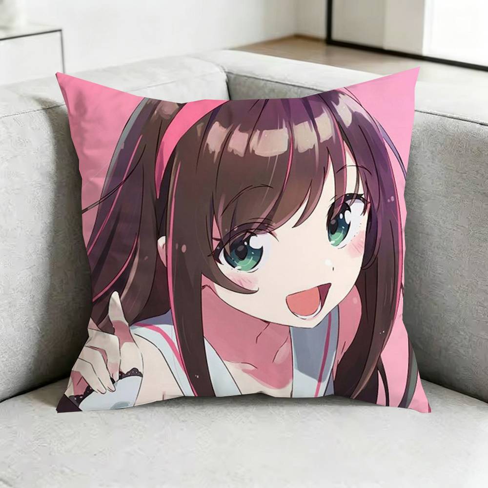 VTuber KizunaA AI Pillow Case Square DoubleSided Sofa Cushion Cover Bedroom Bedside Pillow Gift