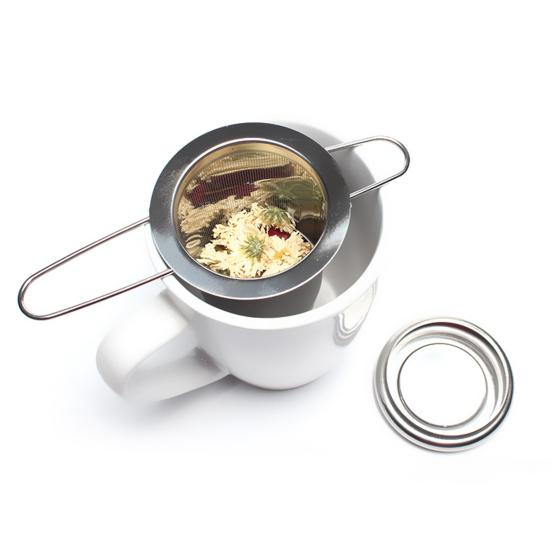 Yousheng Tea Infuser Rustproof Non-slip 304 Stainless Steel Folding Handle Loose Leaf Tea Infuser Basket for Cups