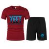 New Men's Black Jey Uso Yeet T-Shirt Shorts Set Summer Short Sleeve Men Overiszed Suits New Causal Clothing Sets