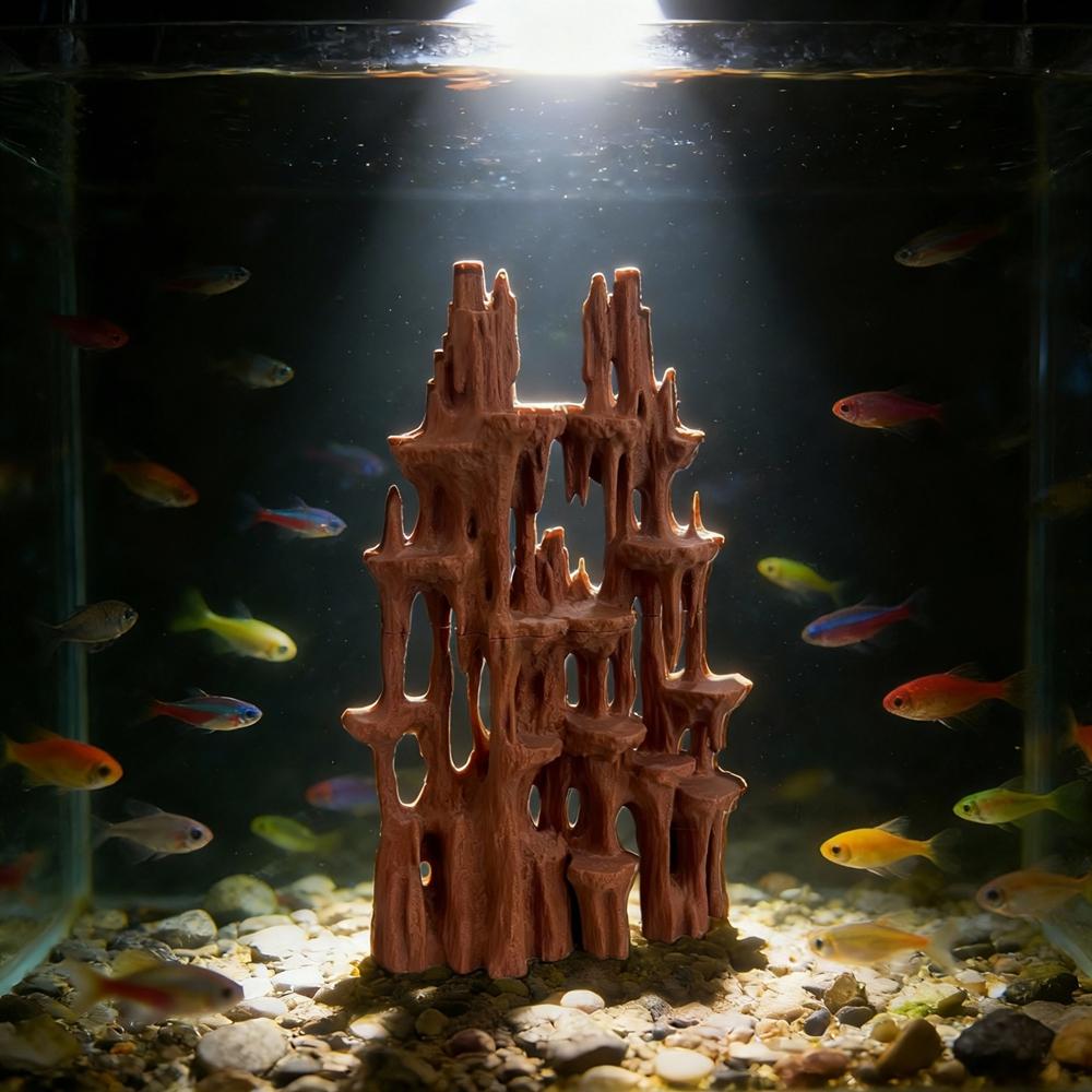 Fake Rock Mountain Aquarium Fish Tank Rock Decoration Aquarium Mountain View Stone Rock Formation Artificial Fish Tank Ornament