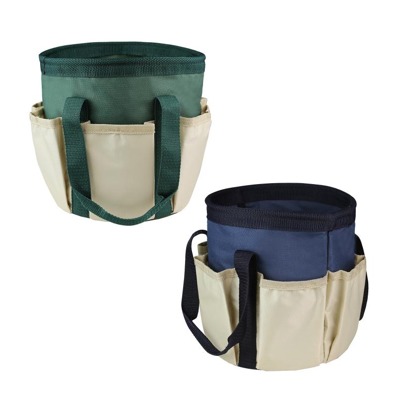 Garden Tools Bucket Bag Gardening Organizer Tote with Pockets, Personalized Oxford Cloth Tool Storage Bag for Gardeners