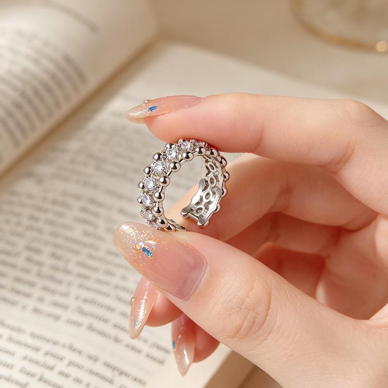 New 2026 Vintage Zirconium Open Index Finger Ring for Women - Light Luxury Summer Style