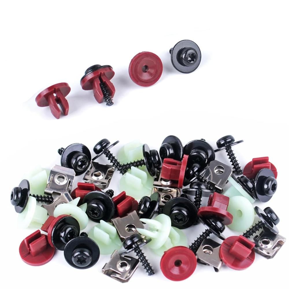 50 Pcs Engine Splash Shield Screws Bolts U-nuts Kit For Ford C-Max Focus Mondeo