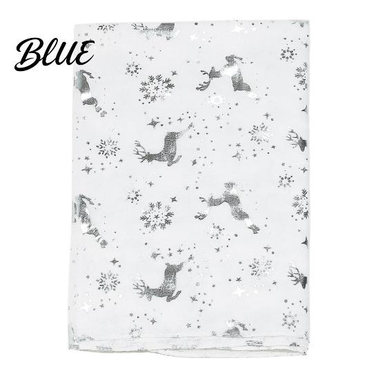 Stylish Festive Pattern Shawl Christmas Theme Scarf for Women Glitter Sparkly Foil Reindeer Fashionable Seasonal Neck Wear Print Scarves Lightweight