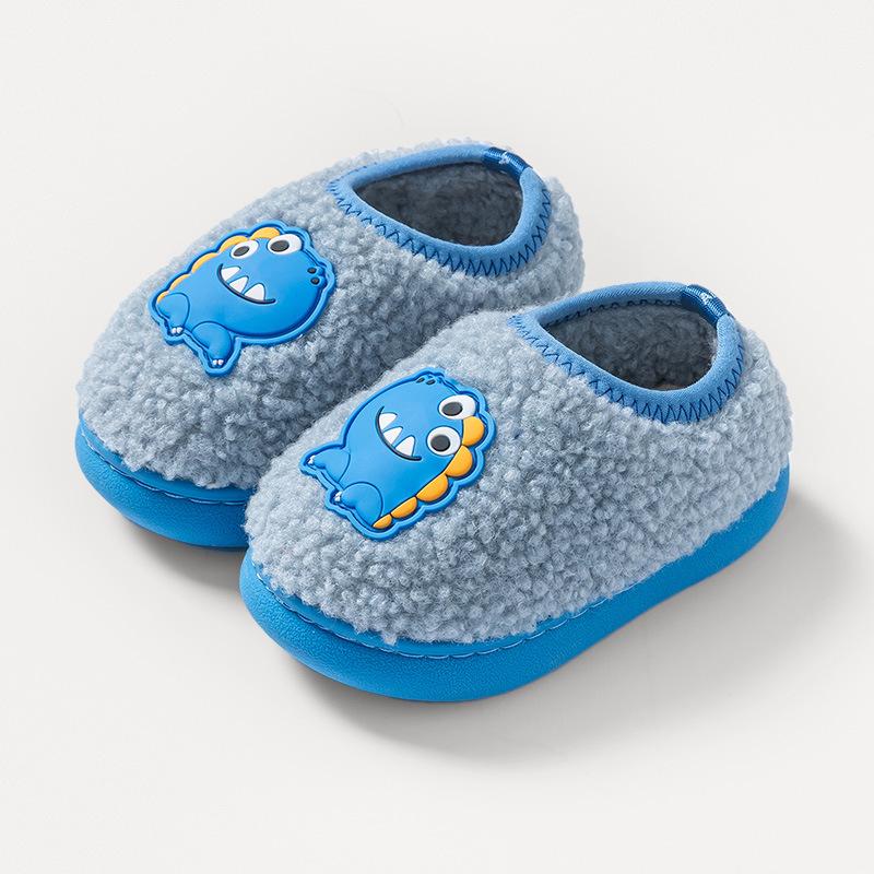 Dětské bavlněné boty, roztomilé zimní domácí boty pro chlapce a dívky, dětské kojenecké měkké podrážky, protiskluzové a teplé plyšové bavlněné boty