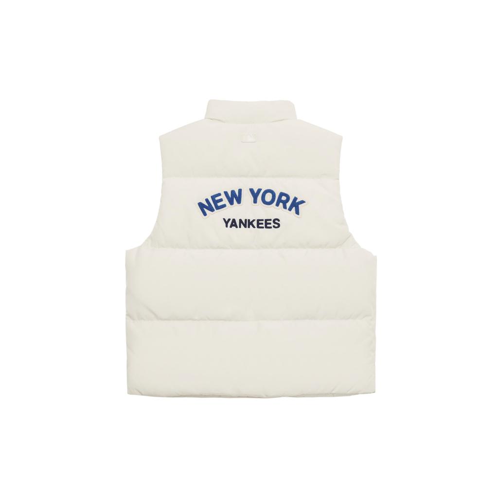New MLB Preppy Style Collection New York Yankees FW24 Down Vest Unisex Dark Cream 3ADVV1046-50CRD