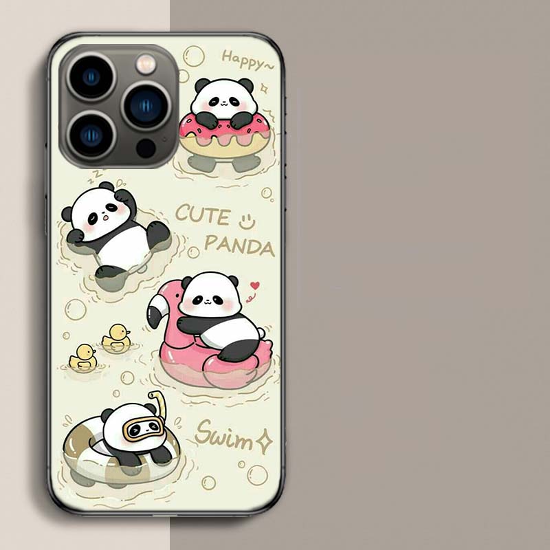 Very Cute Little Panda Phone Case For Iphone 17 Air 15 Pro 14 Plus 16 Pro Max 17E 16E 12 13 Mini 11 Cover Cute Fundas