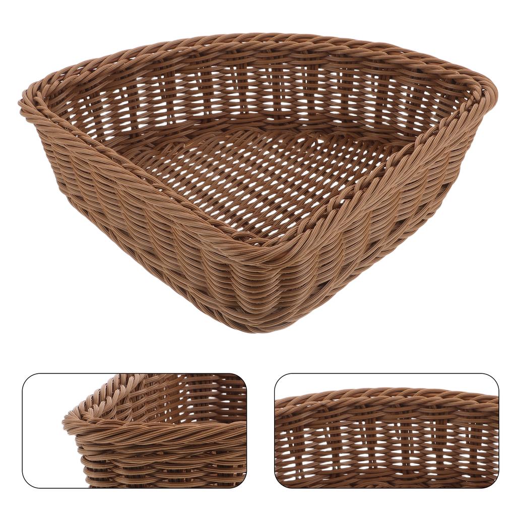 Trójkątny Koszyk Narożny Organizer Biurkowy Pojemnik Na Drobiazgi Przekąski Kosmetyki Ręcznie Tkany Pojemnik Do Przechowywania Do Kuchni Szafek