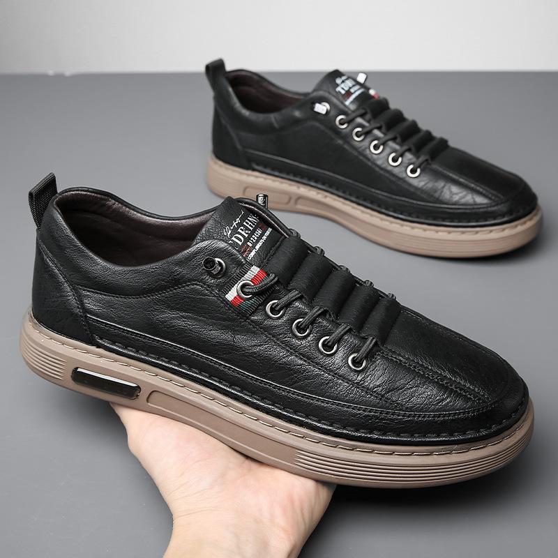 Fashion 2024 Spring Summer Cowhide Shoes for Men Casual Soft Sole Fashion Driving Shoes Male Fashion Casual Designer Sneakers Man