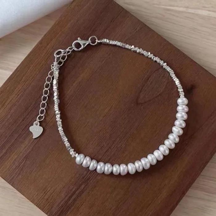 925 Silber Armband Teilweise Perlen Knoten Armbänder für Damen Mode Luxus Design Perlen Charm Armband Party Schmuck