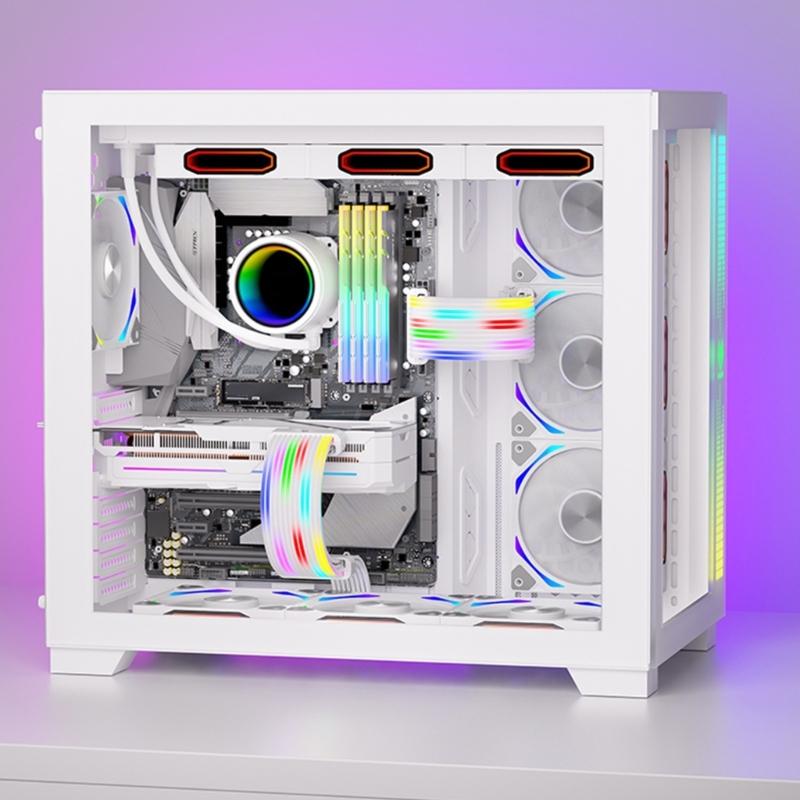 Flexible Silicone 24Pin ARGB GPU Power Cable Wireless Control Function Customizable ARGB Light Strips Easy Installation