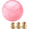 Marble Style Round Ball Shift Knob - Universal Fit For 5 & 6 Speed Manual/Automatic Vehicles, With 3 Adapters HTRACING (Light Pink)