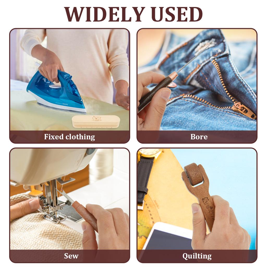 Beech Wooden Tailors Clapper Sewing Quilting Tools Double Sided Pressing Pad for Quilting Sewing Ironing Fabric Accessories