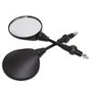Motorcycle Black Universal 10mm Side Mirror Rearview Mirror Anti-fall Folding Round Mirror