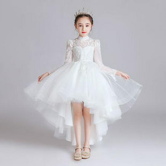 Girls' Fashionable Princess Gown - Puffy Trailing Evening Dress for Catwalk, Party, or Piano Performance