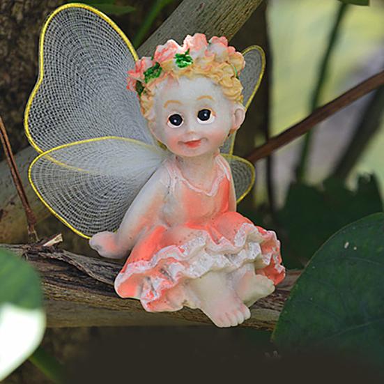 4Pcs/Set Fairy Garden DIY Flower Angels Ornament Miniature Decor Resin Figurines