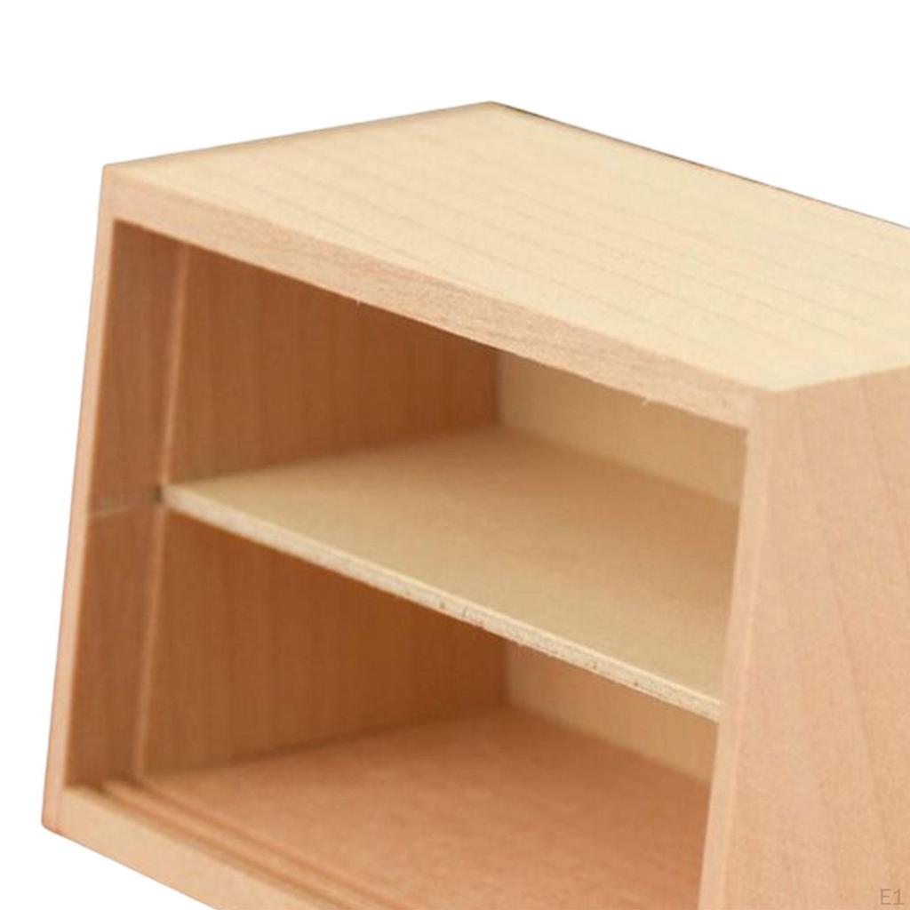 Dollhouse Miniature Wooden Shelf Storage Rack Landscape Life Scene for