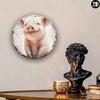 Metal Tin Pig Round Sign Farmhouse Wall Art Home Decor Bar Patio Porch