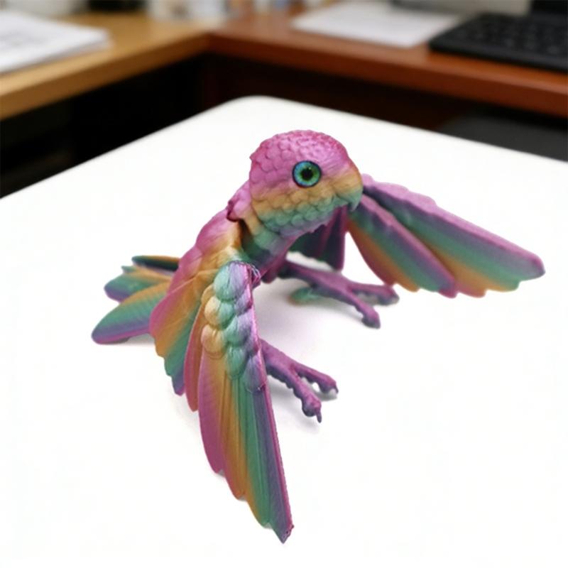 Flexible Joints Articulated Parrots Fidgety Toy Desktop Decors 3D Printed Parrots,Realistic Parrots Statue Home Decors