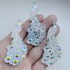6 Pcs 29*66mm Rhinestones In the Shape of a Peacock Are Suitable for Jewelry Making, Wedding Decoration, Crystal DIY Decoration.