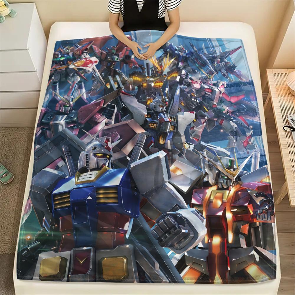 

Mobile Suit Gundam Mecha Collection Blanket, Soft Throw for Home Bedroom, Perfect Gift for Gundam Fans.chl 75x90cm