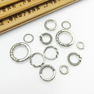 Gioielli Bracciale Ruyi in Argento Tibetano, Cerchio Drago Invecchiato e Bodhi