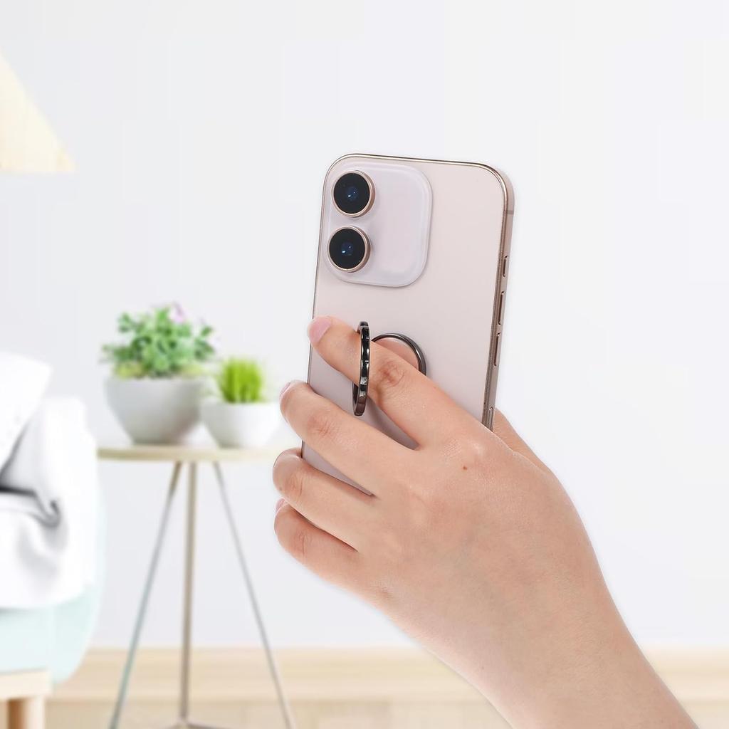 4pcs Mirror Cell Phone Grip Stand Built-in Mirror for Case, Bow Metal Finger Ring Socket Grip Kickstand Cell Phone Ring Holder for Smartphones Mobile