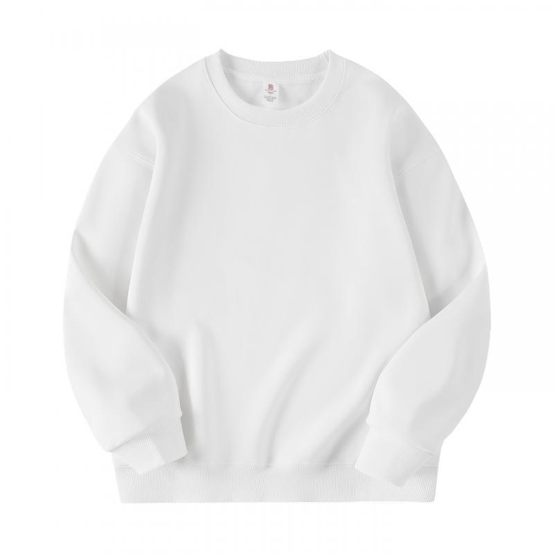 Unisex 400g Fleece-Lined Cotton Drop Shoulder Hoodie, Round Neck Solid Color, Style 701 Medium