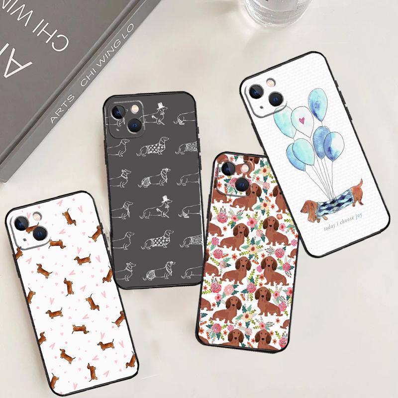 Cartoon Dachshund Sausage Dog Case For Samsung Galaxy S24 S26 Ultra S22 S23 S25 Ultra S20 S21 Plus S10 S25 FE Cover Funda