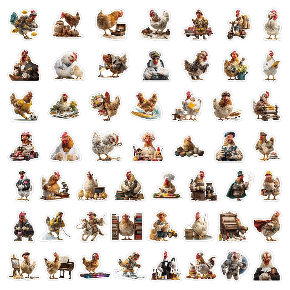 

50/100 Pcs Unique HD Rooster Fun Stickers DIY Crafts for Room Furniture Skate Helmet Notebook Invitation Cooler Scrapbook Decals