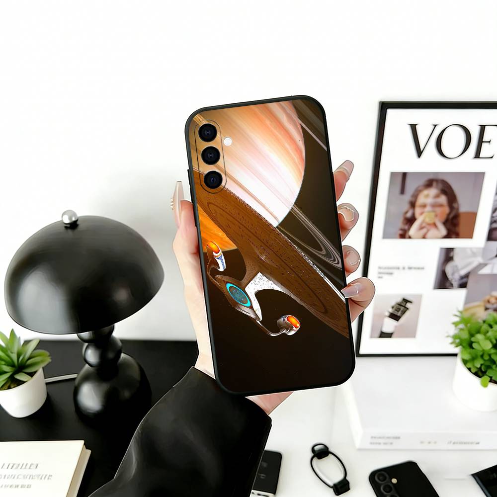 S-Trek Space Theme Phone Case For Samsung Galaxy A73,A72,A71,A70,A53,A52,A51,Others Soft Black Cover