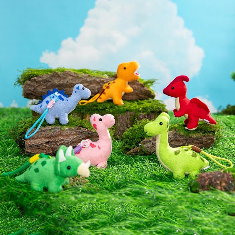 Cute Mini Dinosaur Plush Toy Keychain Soft Stuffed Dino Doll Triceratops T-Rex Adorable Bag Pendant Dinosaur Lovers Gift