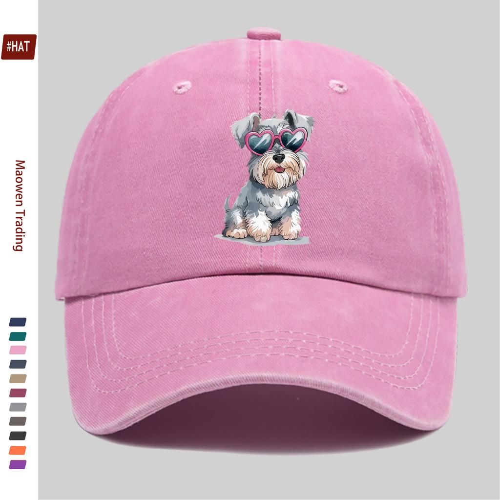 Pc Baseball Cap with Schnauzer Dog Pattern Print Cute Dog Print Design Sun Hat Comfortable and Lightweight Trucker Decorative
