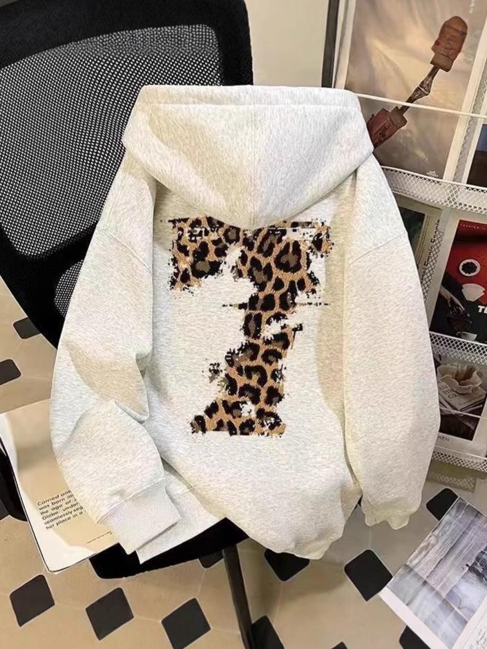 Fleece-Lined Retro Letter Print Unisex Hoodie - Casual Loose Fit for Autumn/Winter