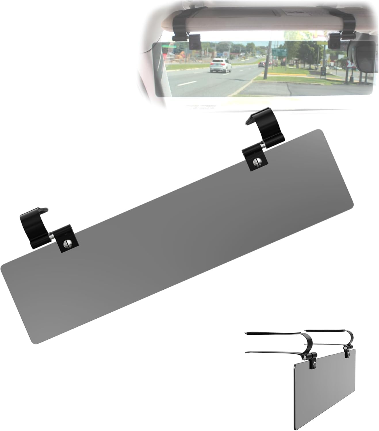 

Огромный козырек от бликов для автомобиля с УФ-защитой, совместимый со всеми, легко регулируемый цвет для четкого [Хит в США!] 99,9% Защита, Транспортные средства. Установка, Угол, серый