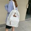 School Bag Female College Student Japanese Ins Solid Color Harajuku Student Backpack Large Capacity Washed Cloth Backpack