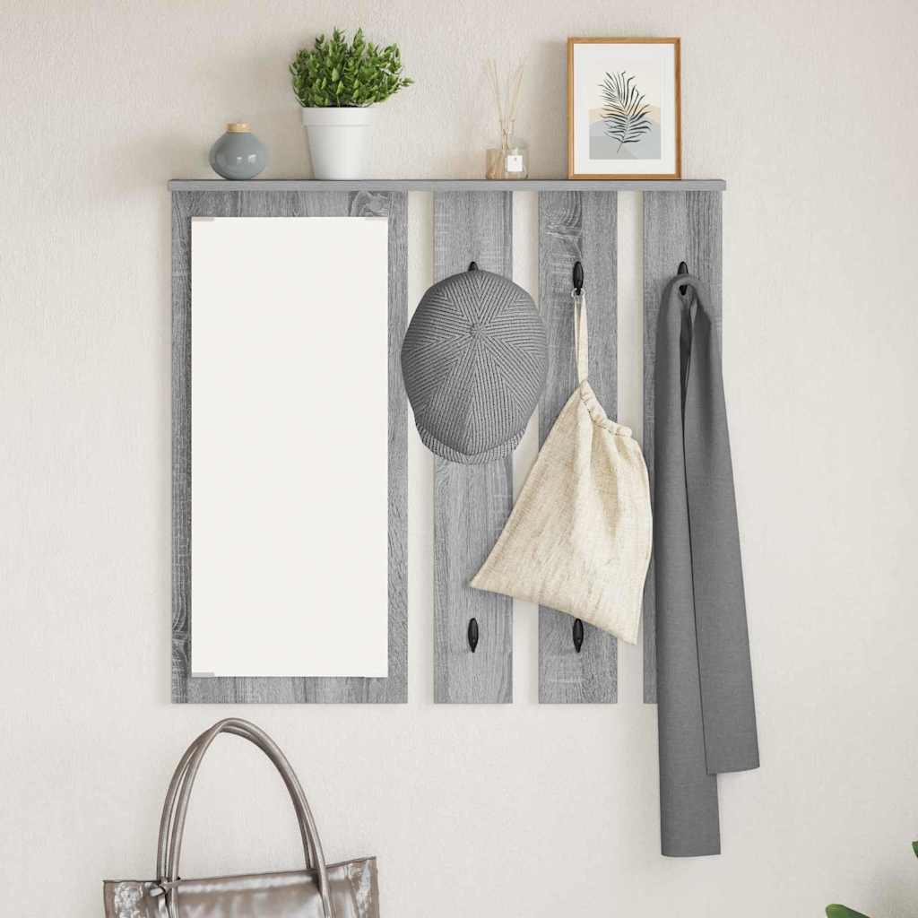 Wall Mounted Coat Rack in Grey Sonoma 84 x 10 x 80 cm