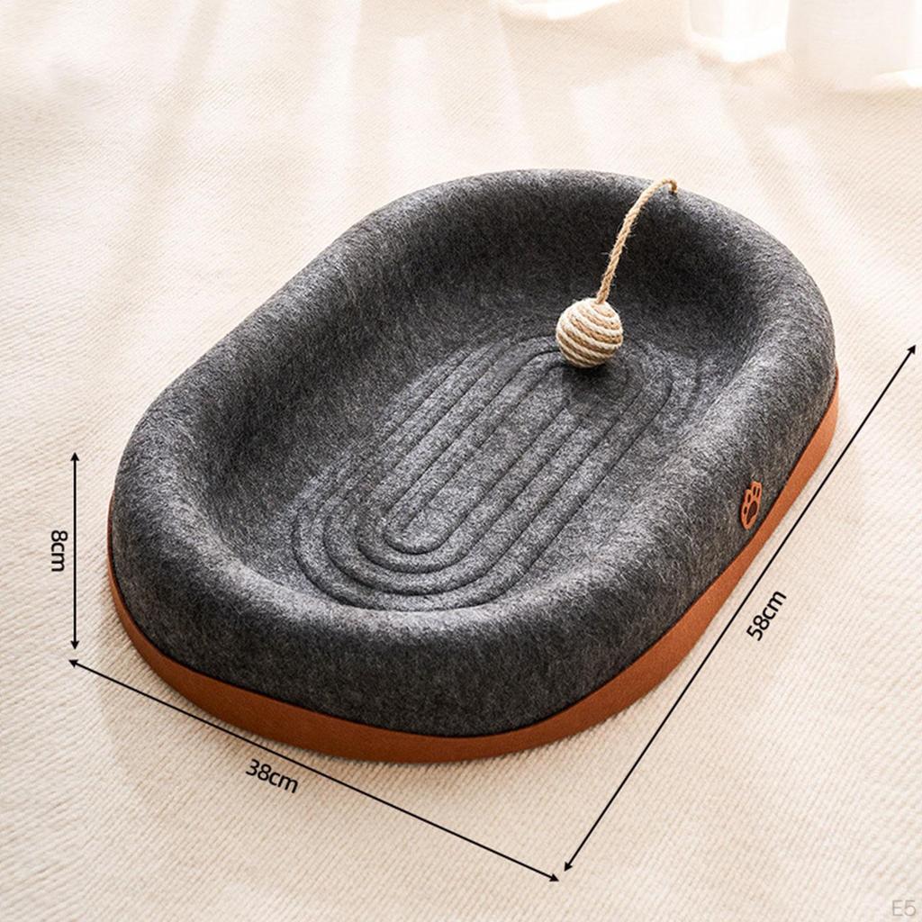 Cat Scratch Pad Lounge Flippable Furniture Protector for Summer, Winter Multipurpose with Jute Ball