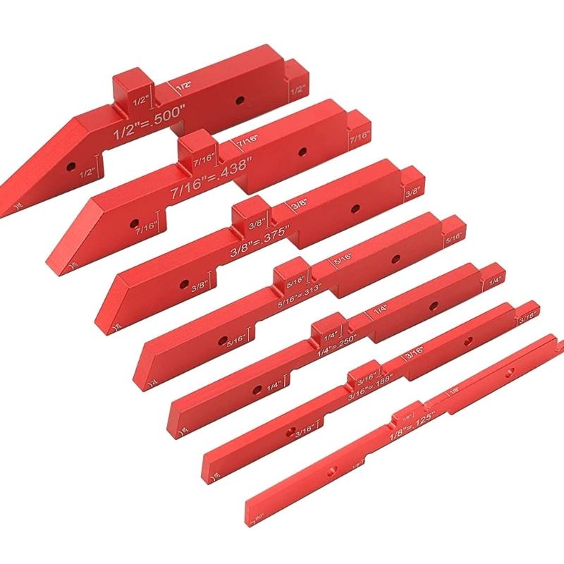 Router Table Setup Bar Set, 7pcs Setups Blocks Height Gauge Set for Router Table Cutter Accessories & Angle Woodworking