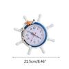 Mediterranean Style Wooden Wall Clock Retro Rudder Ship Wheel Round Hanging Time Clock Farmhouse Home Nautical Decor