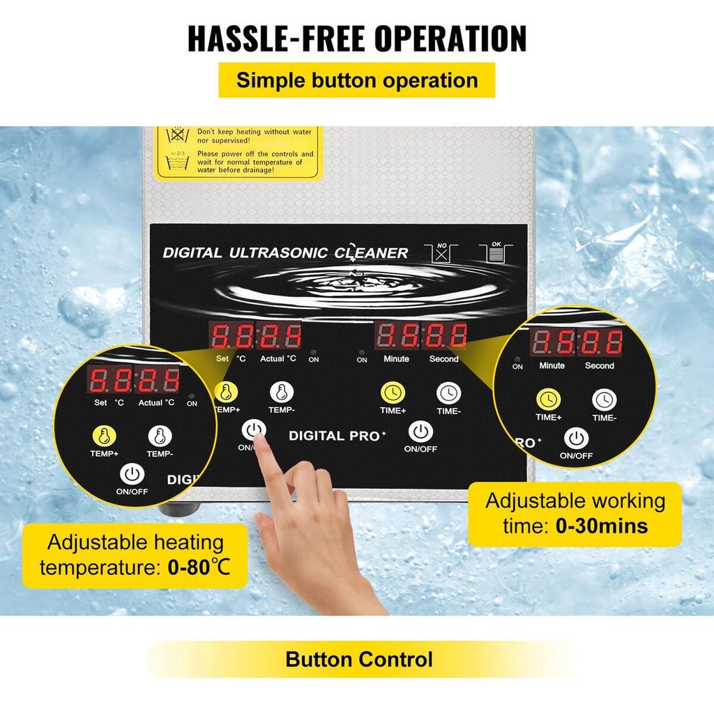 2L Ultrasonic Cleaner Cleaning Machine For Jewelry Stainless Steel