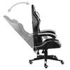 Gaming Chair In Black and White Synthetic Leather