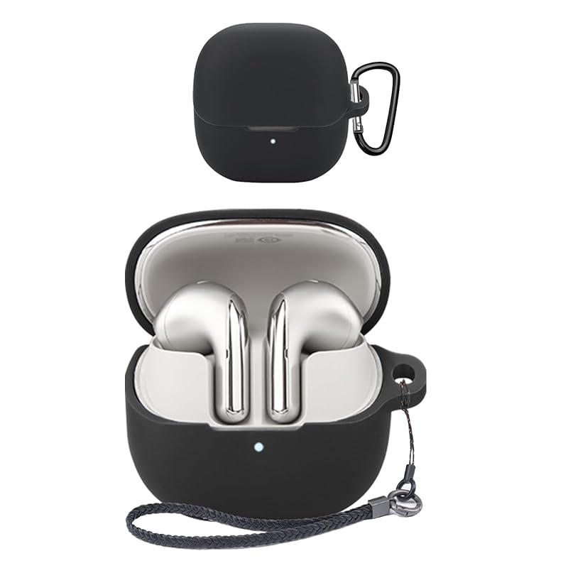 

Xiaomi Buds 5 for case YAJOJO wireless earphones charging case cover With carabiner and key chain silicone protective case Fall prevention Shockproof