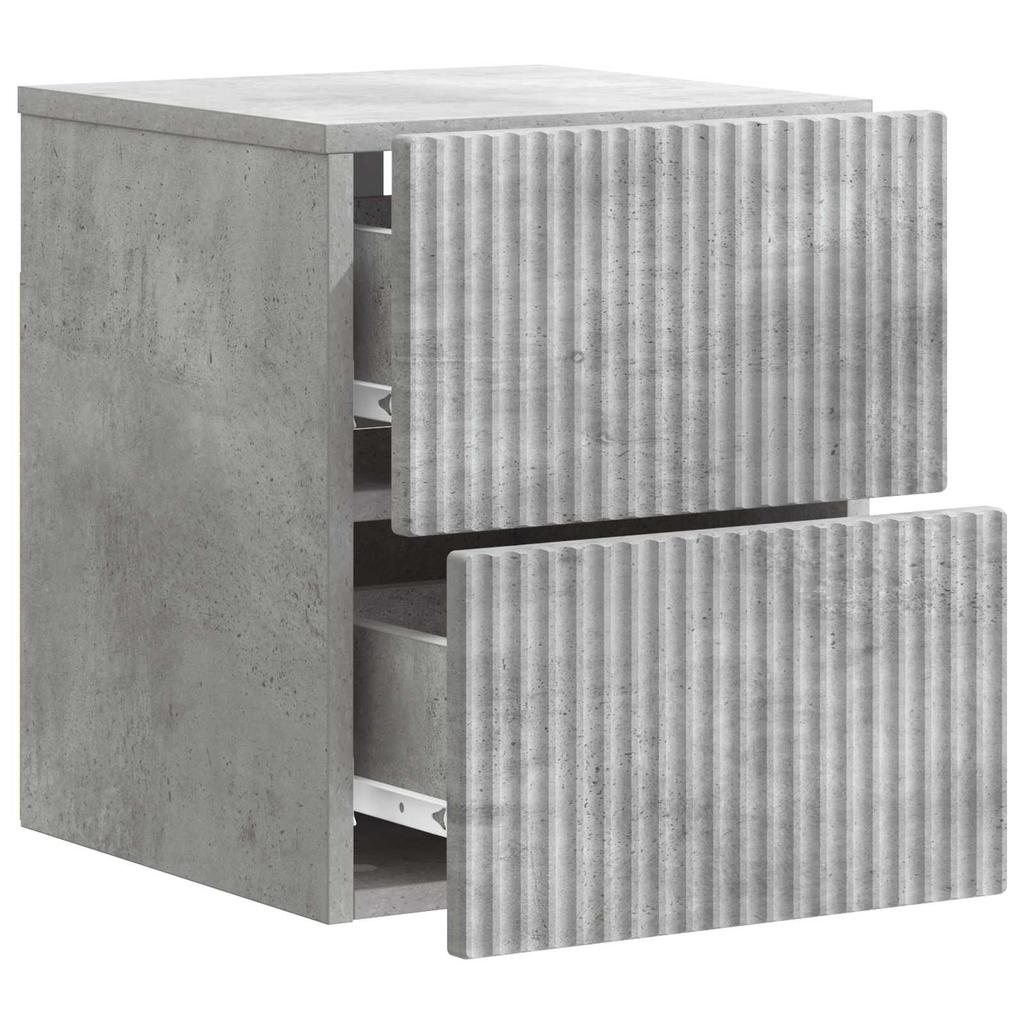 Wall Mounted Nightstand 2 pcs Concrete Grey 33 x 34.5 x 40 cm