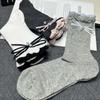 5Pairs Ins Style Bowknot Pearl Socks Ruffle Sweet Socks Women Solid Color Mid Tube Socks  Girl
